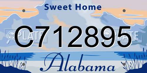 C712895 Alabama License Plate
