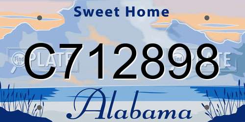 C712898 Alabama License Plate