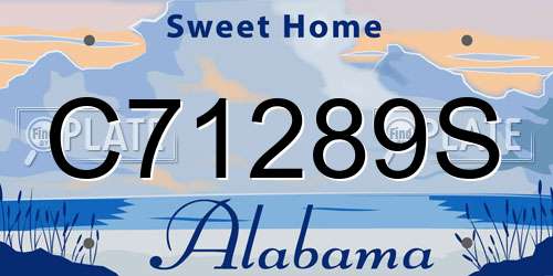 C71289S Alabama License Plate