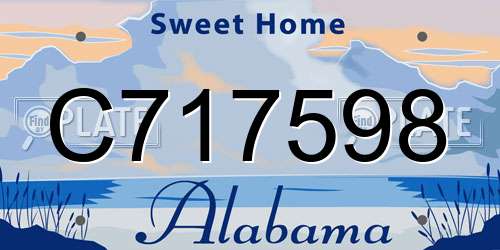 C717598 Alabama License Plate