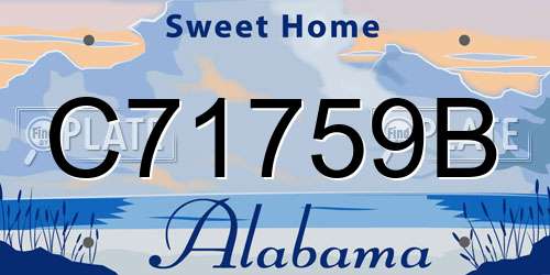 C71759B Alabama License Plate