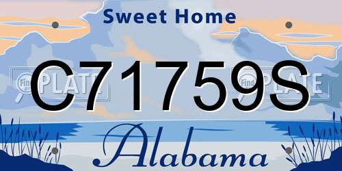 C71759S Alabama License Plate