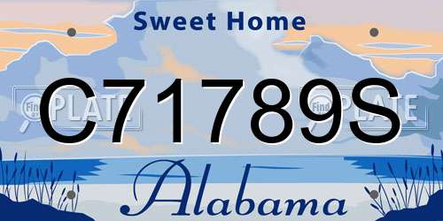 C71789S Alabama License Plate