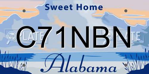 C71NBN Alabama License Plate