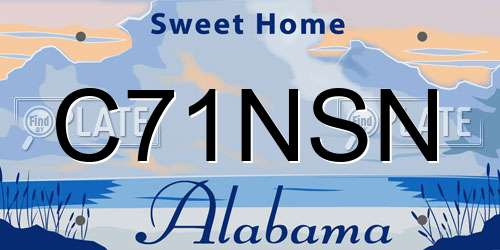 C71NSN Alabama License Plate