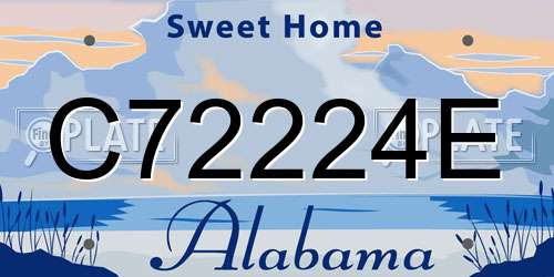 C72224E Alabama License Plate
