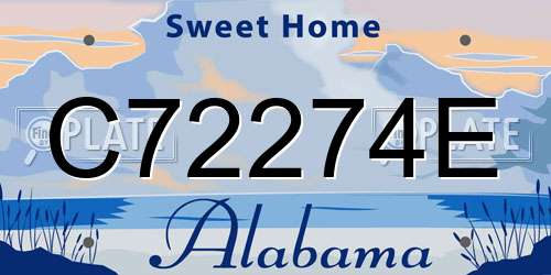 C72274E Alabama License Plate