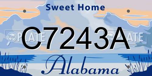 C7243A Alabama License Plate