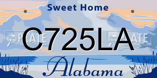 C725LA Alabama License Plate