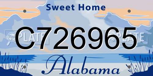C726965 Alabama License Plate