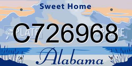 C726968 Alabama License Plate
