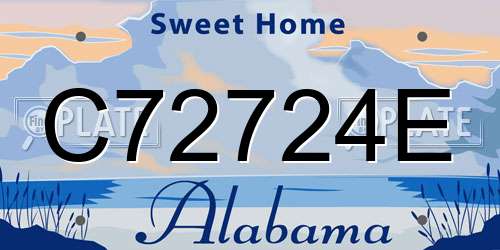 C72724E Alabama License Plate
