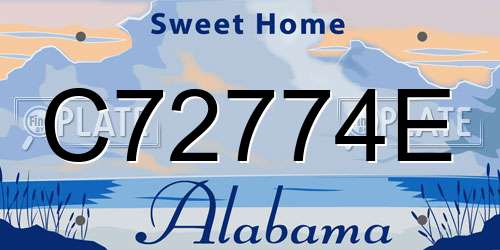 C72774E Alabama License Plate