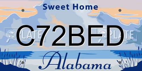 C72BED Alabama License Plate