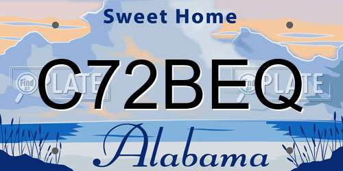 C72BEQ Alabama License Plate