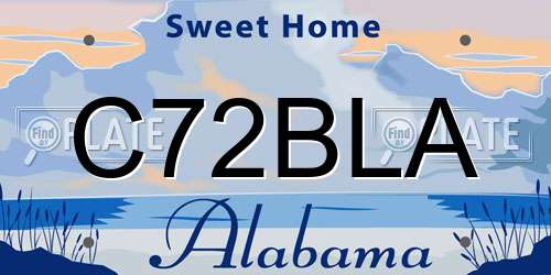 C72BLA Alabama License Plate