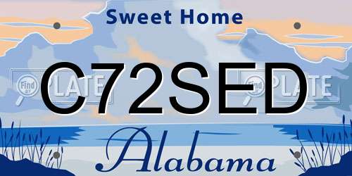 C72SED Alabama License Plate