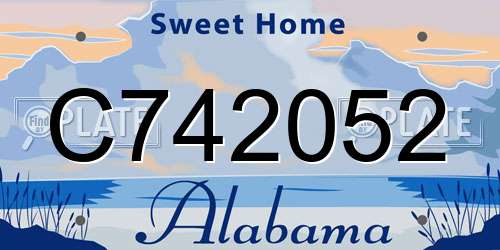 C742052 Alabama License Plate