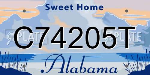 C74205T Alabama License Plate