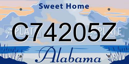 C74205Z Alabama License Plate