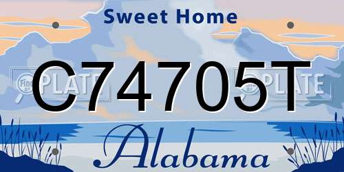 C74705T Alabama License Plate