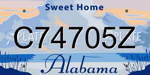 C74705Z Alabama License Plate