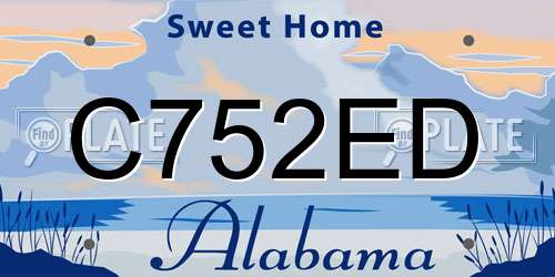 C752ED Alabama License Plate