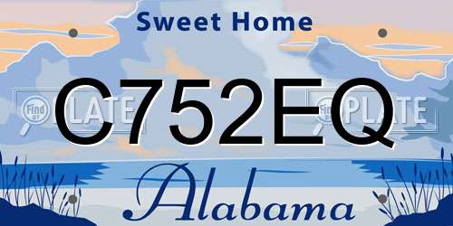 C752EQ Alabama License Plate
