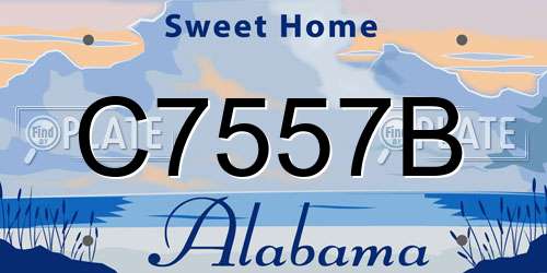C7557B Alabama License Plate