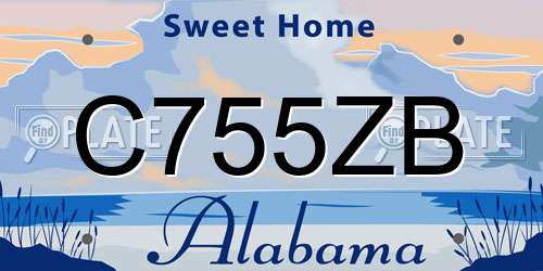 C755ZB Alabama License Plate