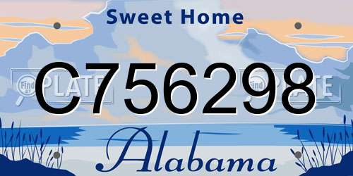 C756298 Alabama License Plate