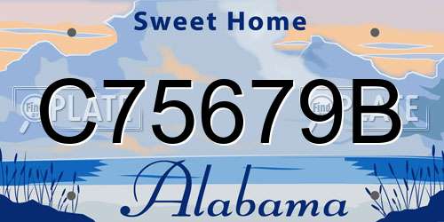 C75679B Alabama License Plate