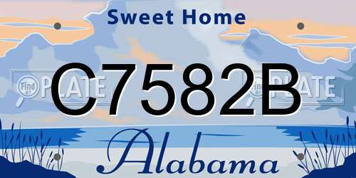 C7582B Alabama License Plate