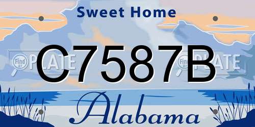 C7587B Alabama License Plate