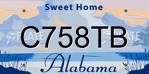 C758TB Alabama License Plate