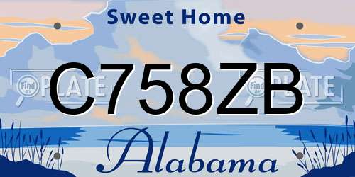 C758ZB Alabama License Plate