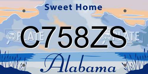 C758ZS Alabama License Plate