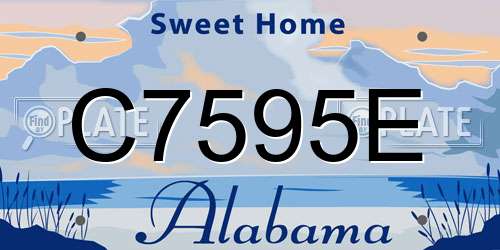 C7595E Alabama License Plate
