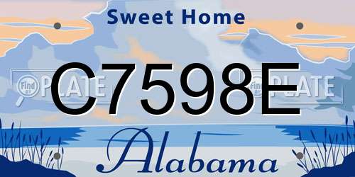 C7598E Alabama License Plate