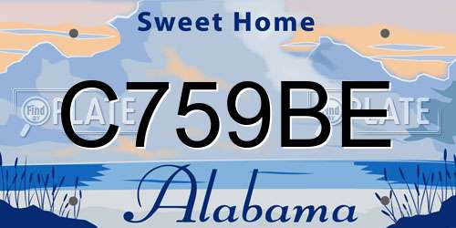 C759BE Alabama License Plate