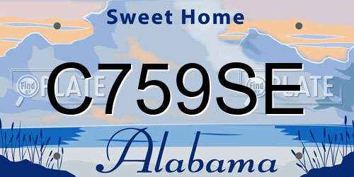 C759SE Alabama License Plate