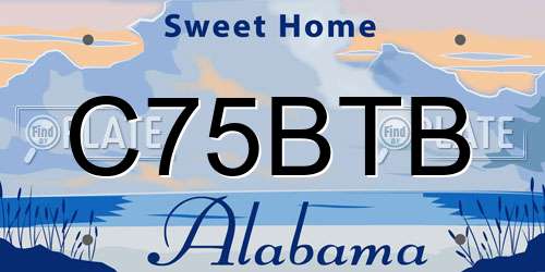 C75BTB Alabama License Plate