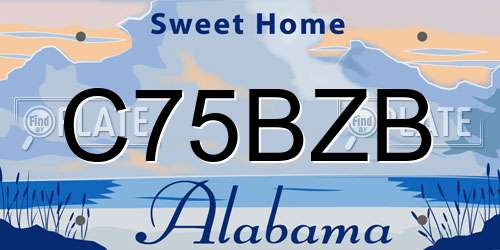 C75BZB Alabama License Plate