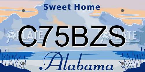 C75BZS Alabama License Plate