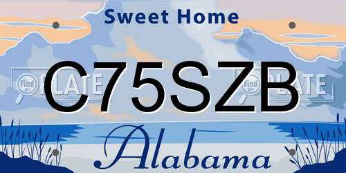 C75SZB Alabama License Plate