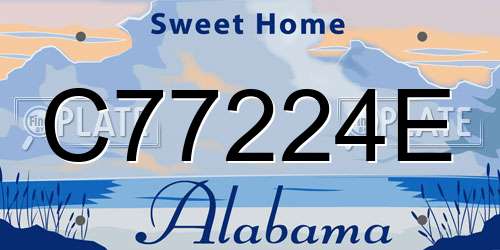 C77224E Alabama License Plate