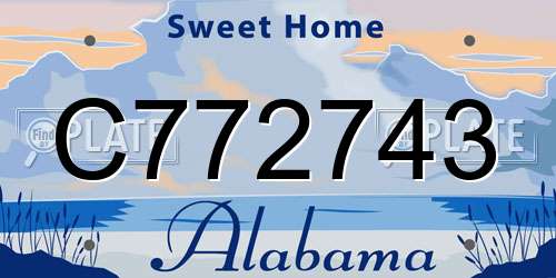 C772743 Alabama License Plate