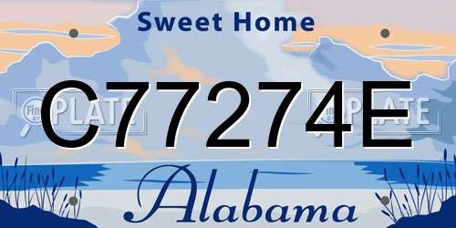 C77274E Alabama License Plate