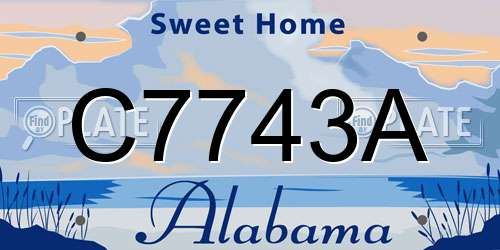 C7743A Alabama License Plate