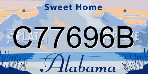 C77696B Alabama License Plate
